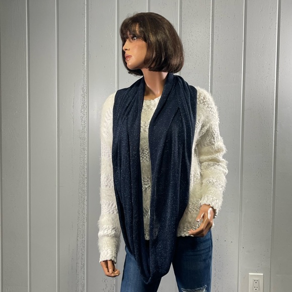 *APT.9 Women's Dark Blue Sparkly Cowl Infinity Scarf - Picture 3 of 8